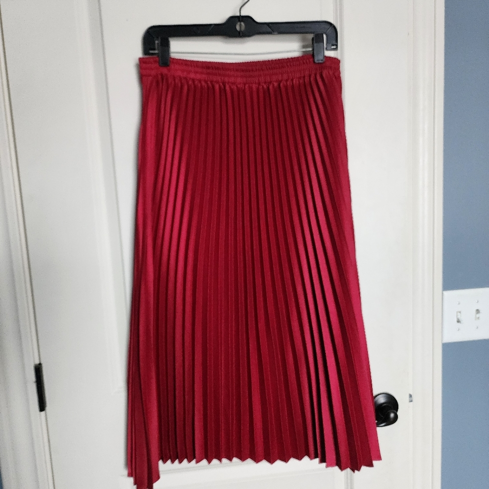 Target A New Day Berry Midi Pleated Skirt in Size Medium